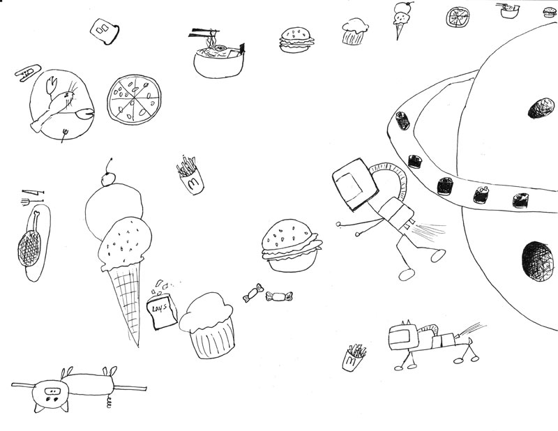Galaxy of food items